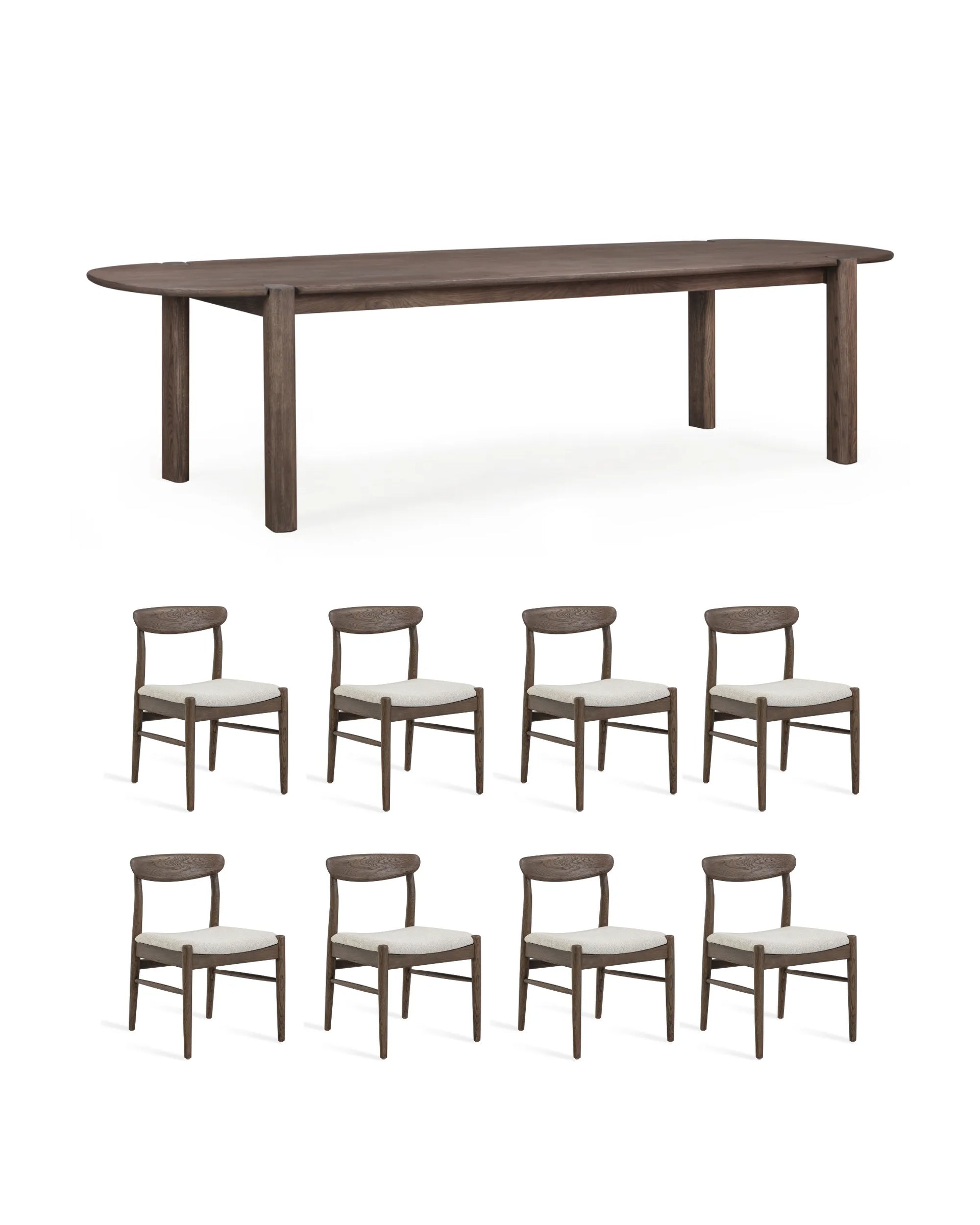 Lunara Dining Package - 300cm Earthen Oak / Tate Biscotti