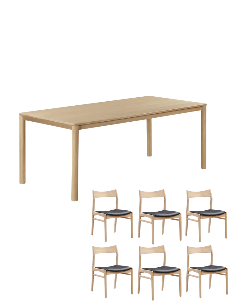 Pure Dining Package - 180cm / Black Vegan Leather