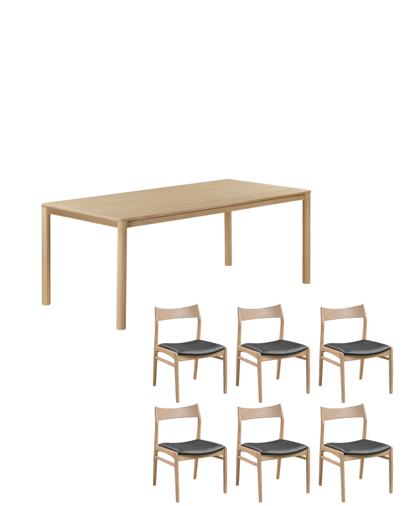 Pure Dining Package - 200cm / Black Vegan Leather