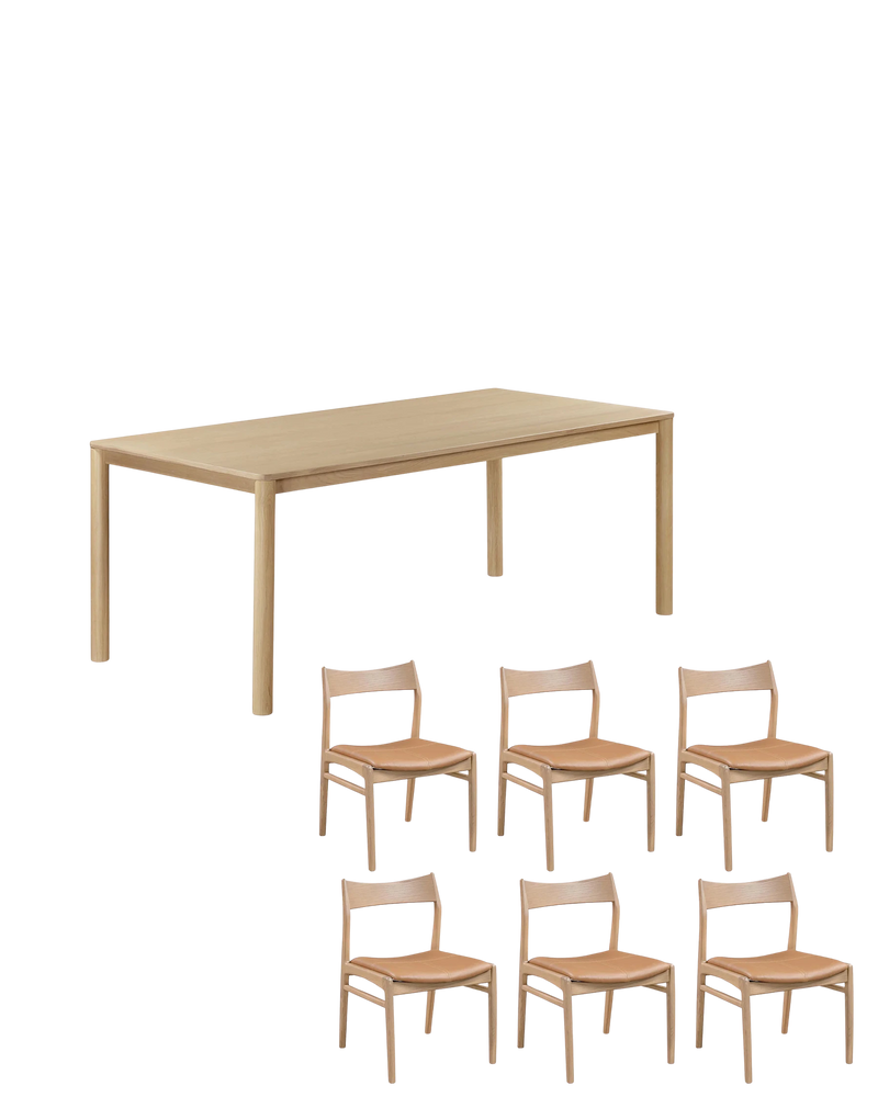 Pure Dining Package - 200cm / Tan Vegan Leather