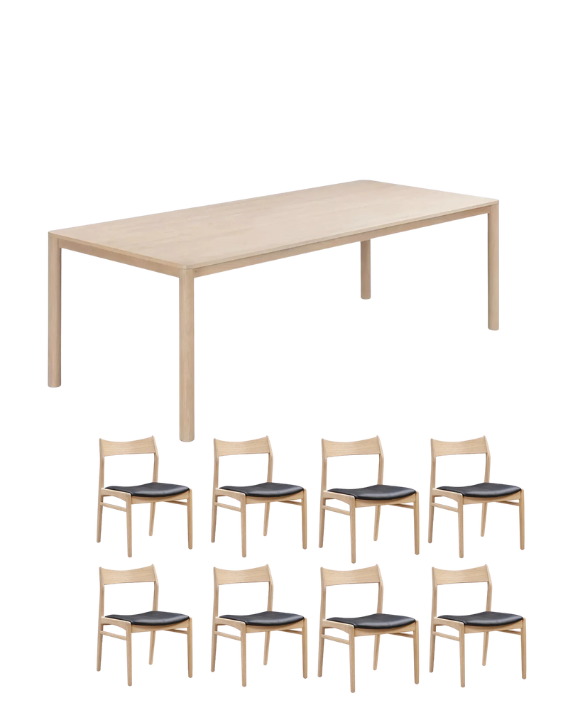 Pure Dining Package - 240cm / Black Vegan Leather