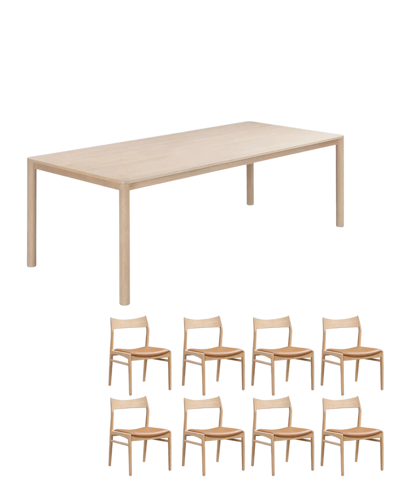 Pure Dining Package - 240cm / Tan Vegan Leather