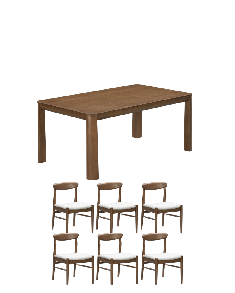Quart Deep Oak Dining Package - 180cm / Biscotti