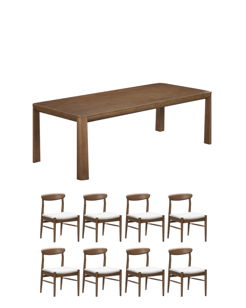 Quart Deep Oak Dining Package - 240cm / Biscotti