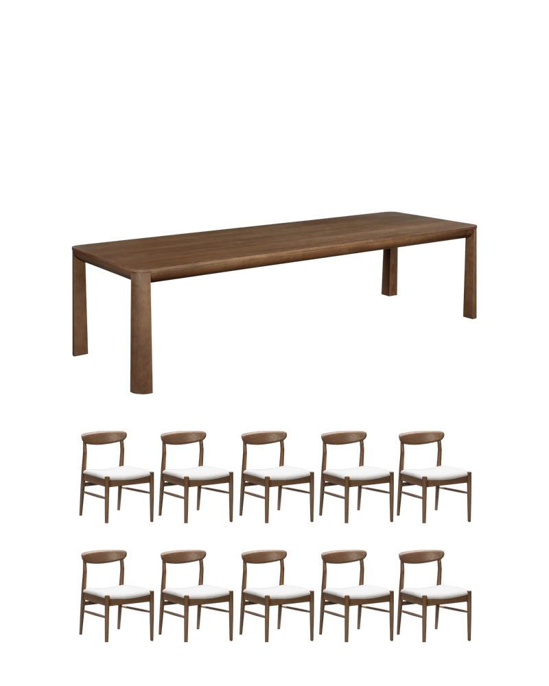 Quart Deep Oak Dining Package - 300cm / Biscotti