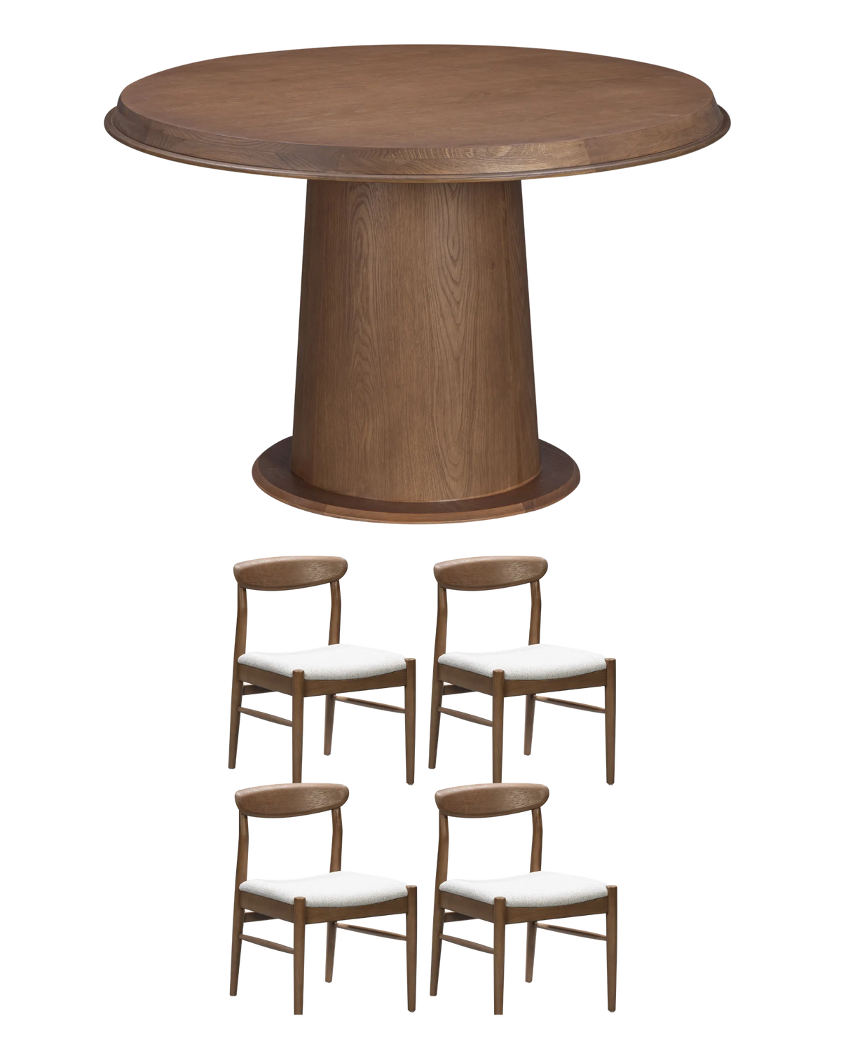 Tone Deep Oak Dining Package - 120cm / Biscotti