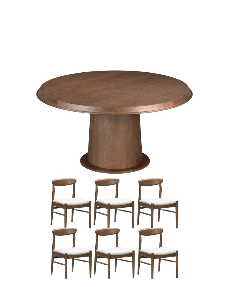 Tone Deep Oak Dining Package - 150cm / Biscotti