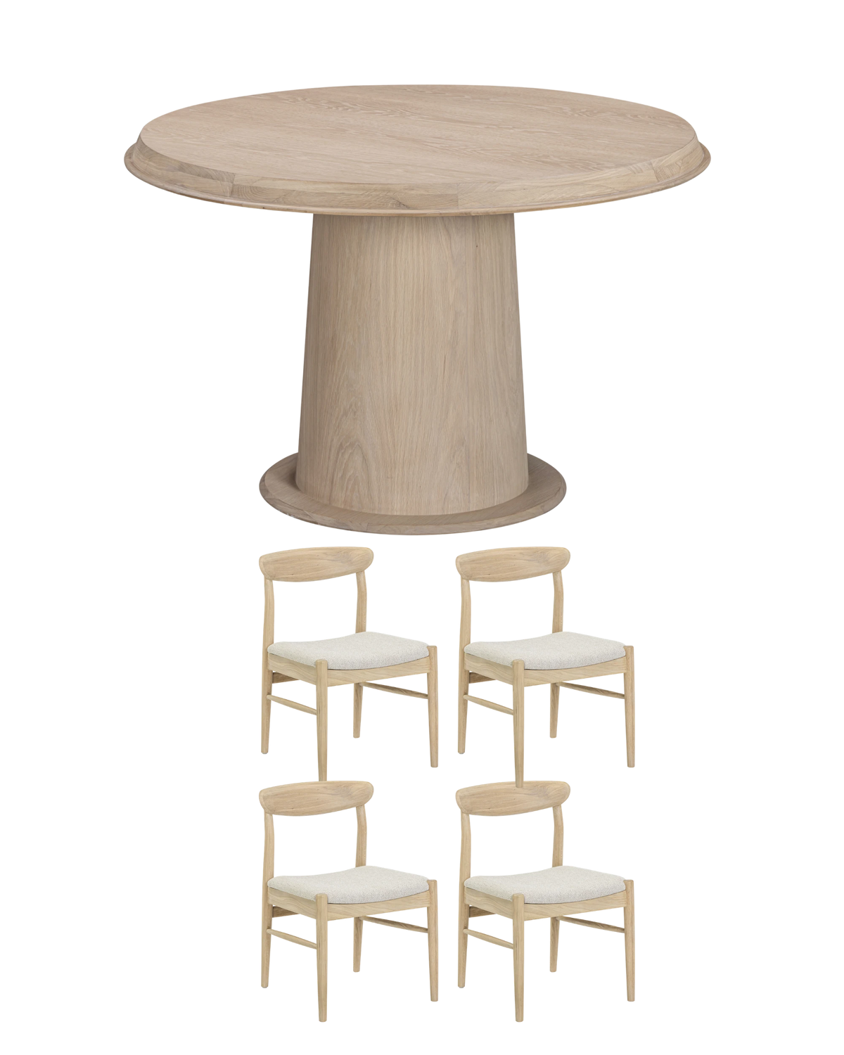 Tone Light Oak Dining Package - 120cm / Biscotti