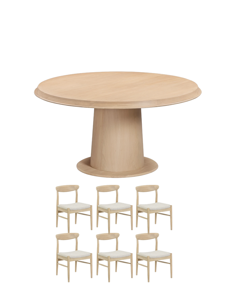 Tone Light Oak Dining Package - 150cm / Biscotti