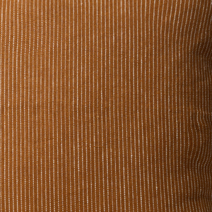 Fine Striped Linen Cushion - Orange Peel