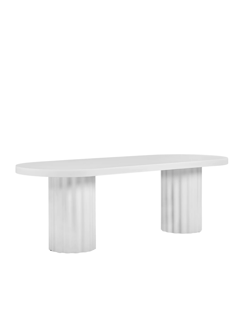 Flock Outdoor Dining Table 240Cm - White Concrete