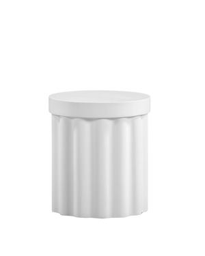 Flock Outdoor Side Table - White Concrete