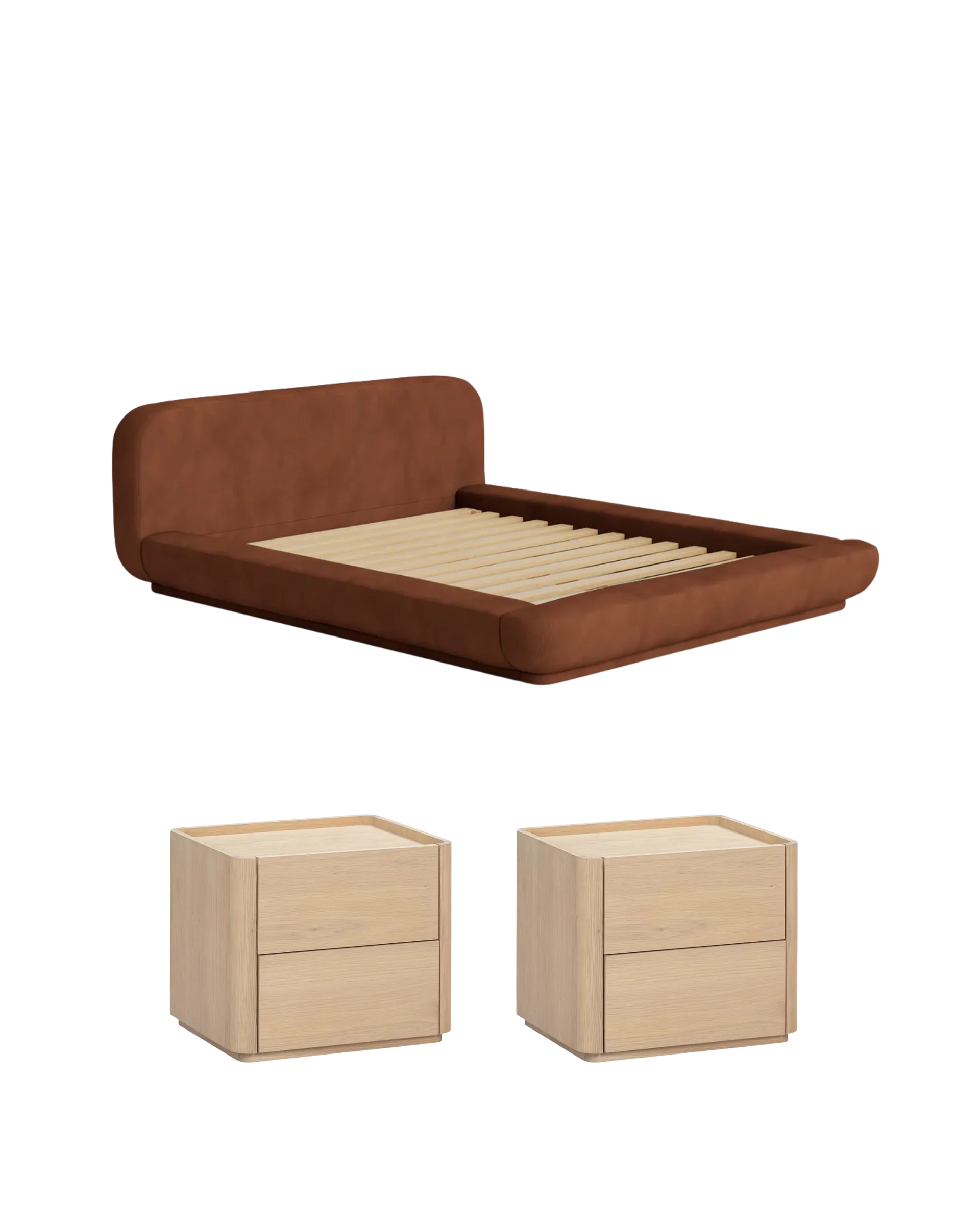 Floss King Bed Package - Corduroy Cocoa / Trim