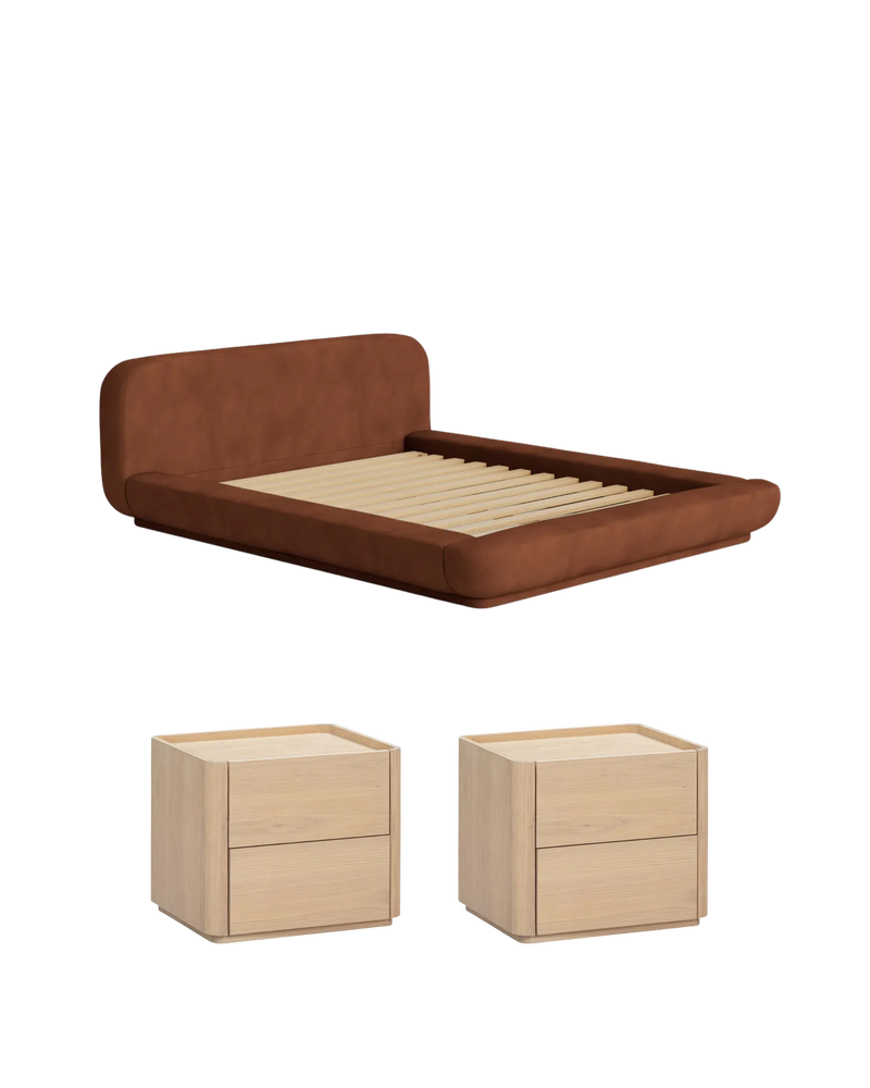 Floss Queen Bed Package - Corduroy Cocoa / Trim