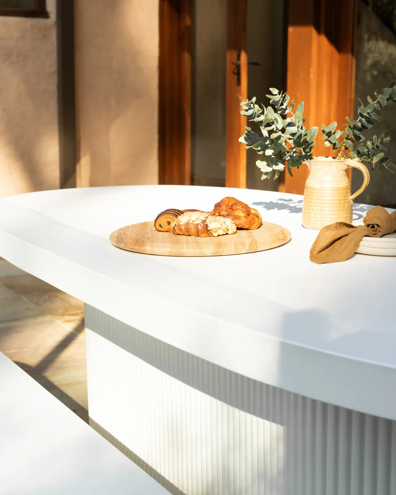 Furrow Outdoor Dining Package 200cm - White Concrete