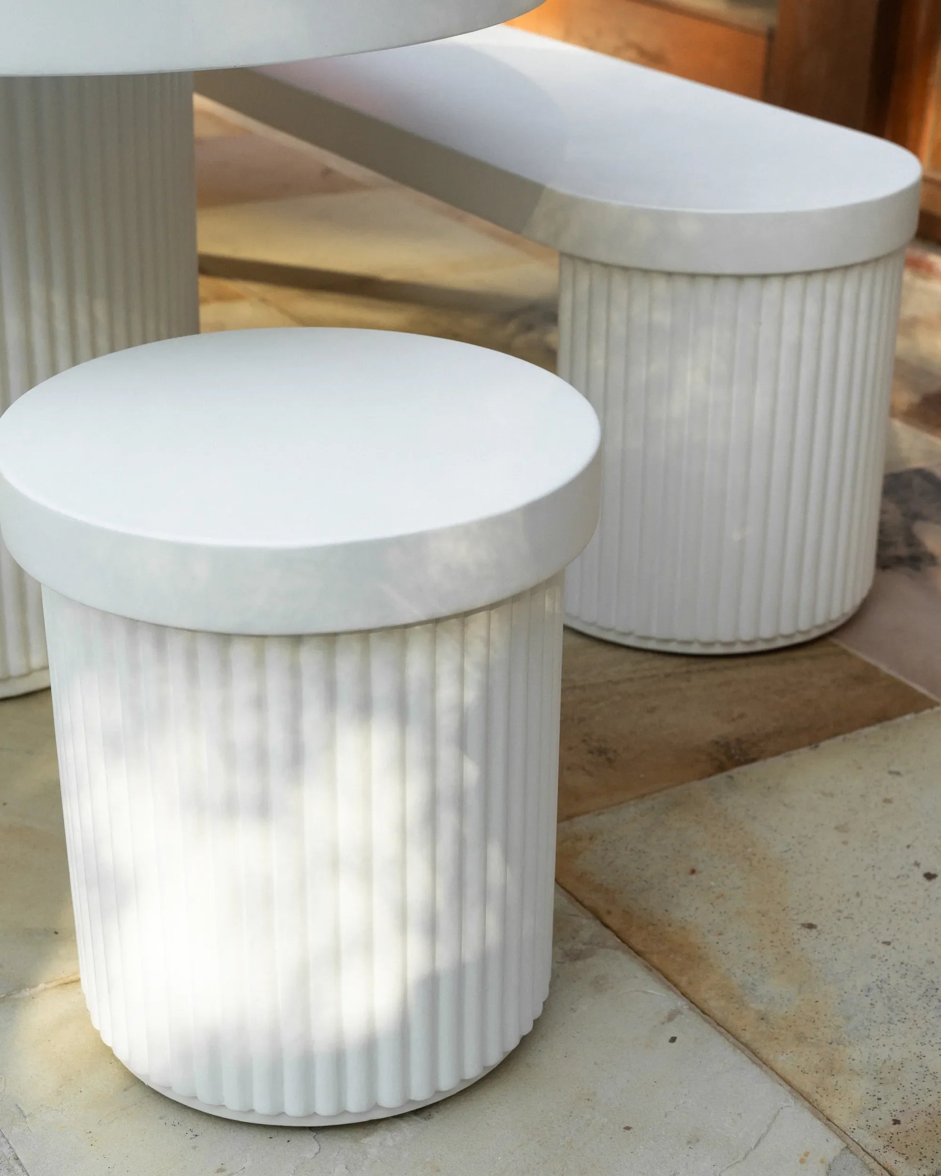 Furrow Outdoor Dining Package 240cm - White Concrete