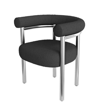 Bagel Dining Chair - Maya Charcoal Boucle