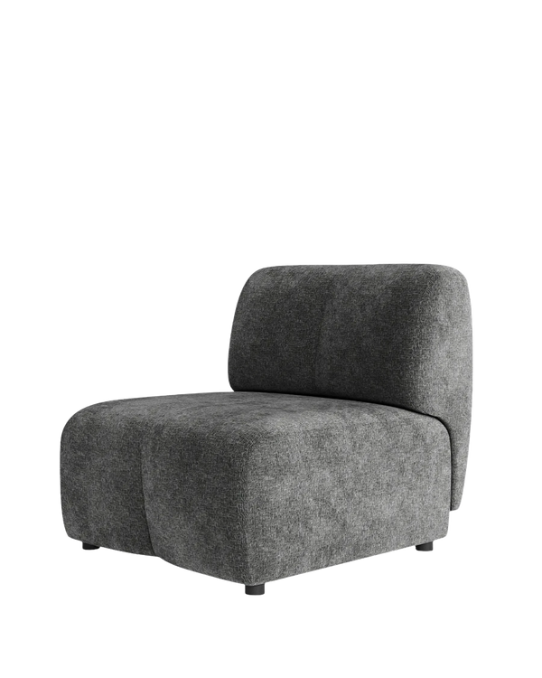 Plum Armless Middle Module - City Grey