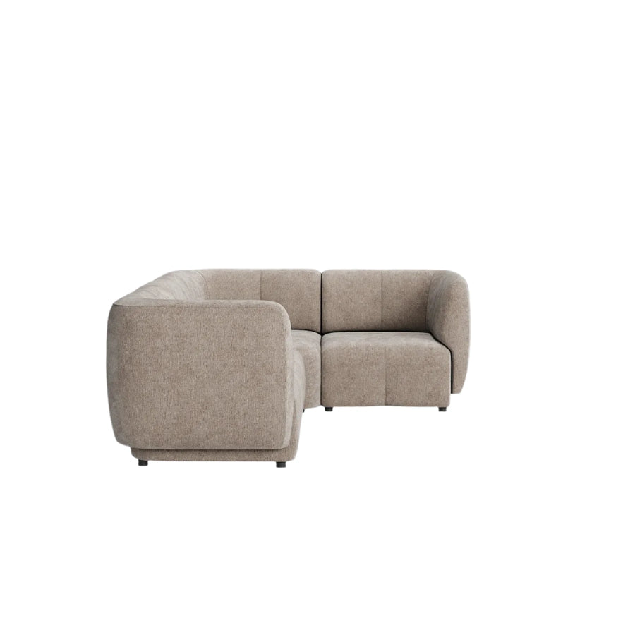 Plum RHF Chaise Sofa - City Almond