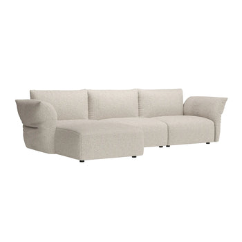 Puff Left Hand Chaise Sofa - Maya Cream Boucle