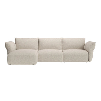 Puff Left Hand Chaise Sofa - Maya Cream Boucle