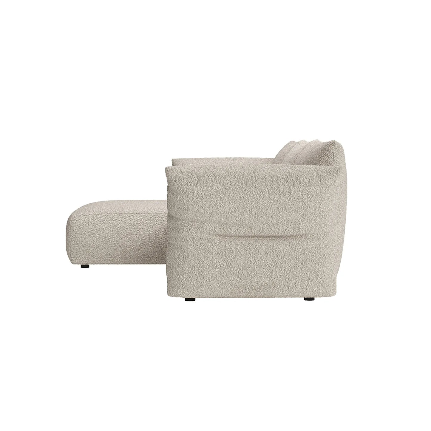 Puff Left Hand Chaise Sofa - Maya Cream Boucle