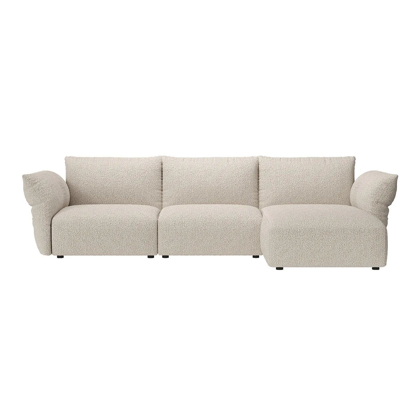 Puff Right Hand Chaise Sofa - Maya Cream Boucle