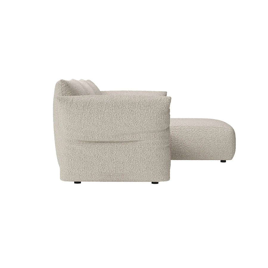 Puff Right Hand Chaise Sofa - Maya Cream Boucle
