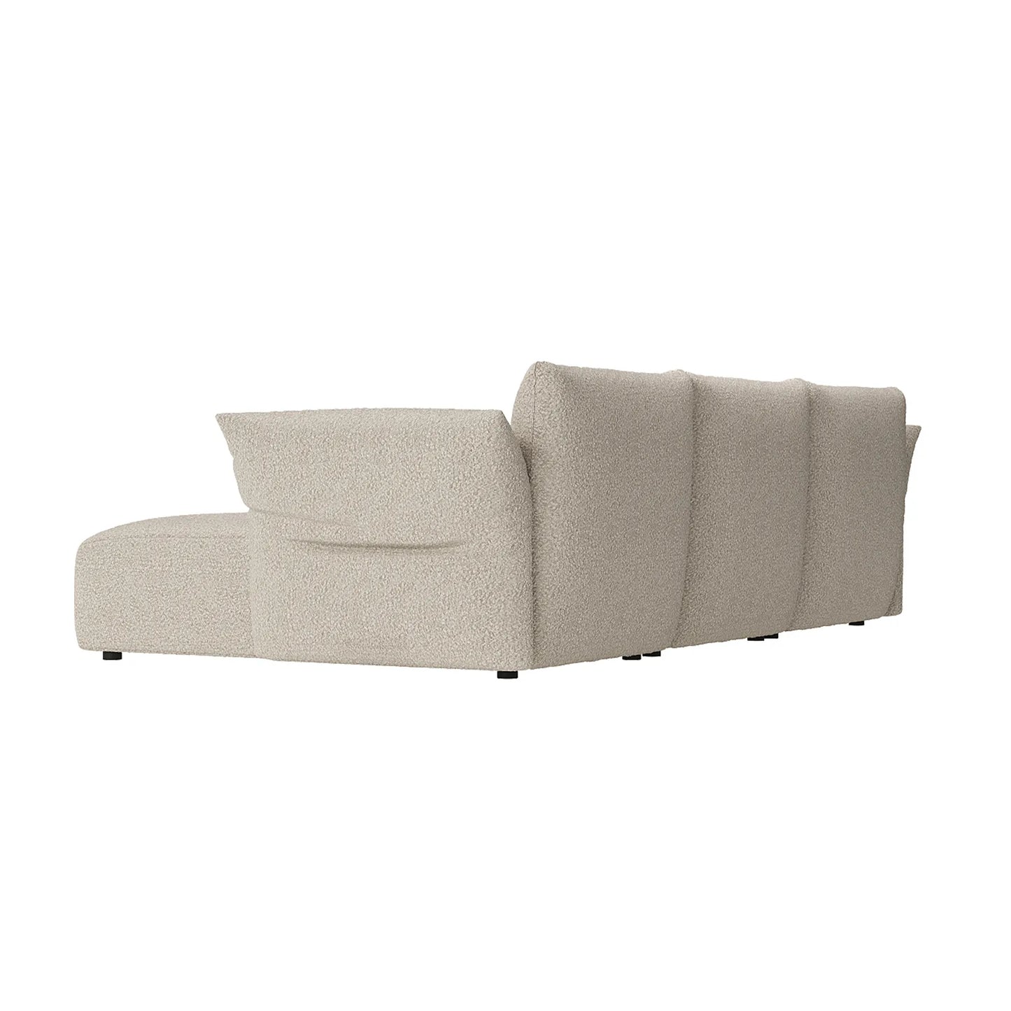 Puff Right Hand Chaise Sofa - Maya Cream Boucle