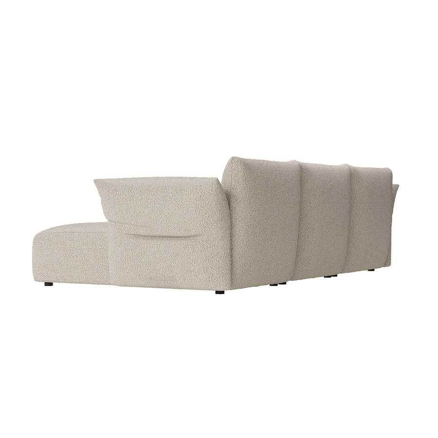 Puff Right Hand Chaise Sofa - Maya Cream Boucle
