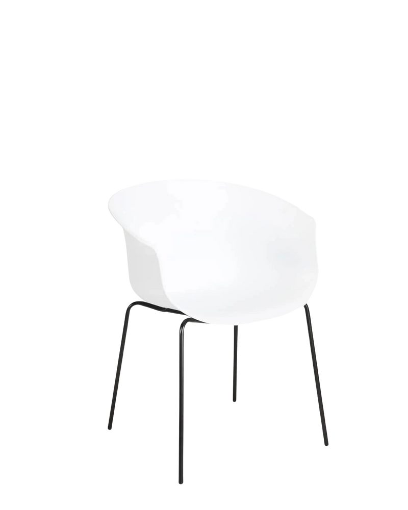 Queen Dining Chair - White / Black