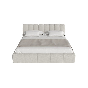 Salami King Bed - Maya Cream Boucle