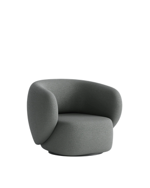 Swell Swivel Armchair - Maya Charcoal Boucle