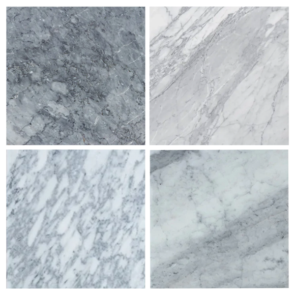 Stage Marble Side Table Low - Grey Carrara