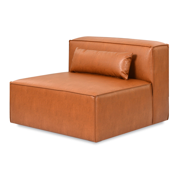 Mix Sofa Armless Module - Cognac Vegan Leather