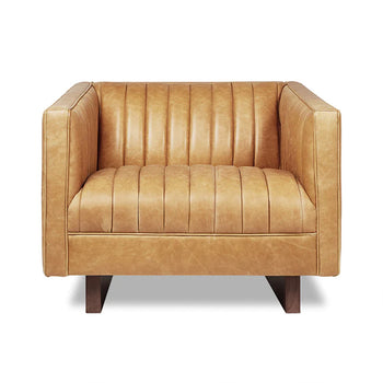 Wallace Armchair - Saddle Whiskey Leather