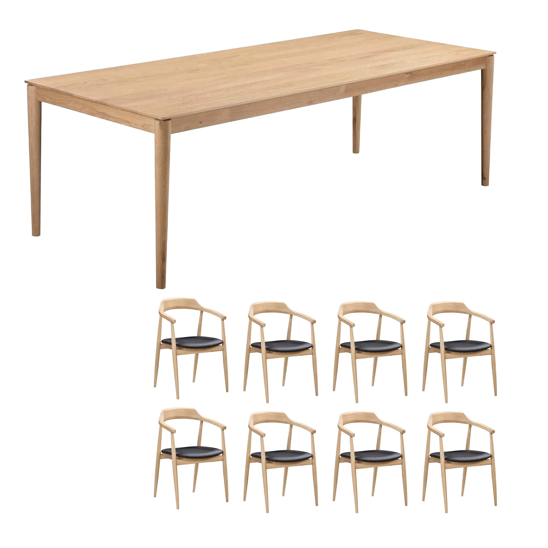 Gather Dining Package - 240cm / Black Leather