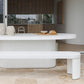 Furrow Outdoor Dining Table 240cm - White Concrete