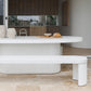 Furrow Outdoor Dining Table 240cm - White Concrete