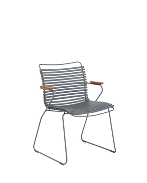 Click Outdoor Dining Chair W Armrest - Dark Grey