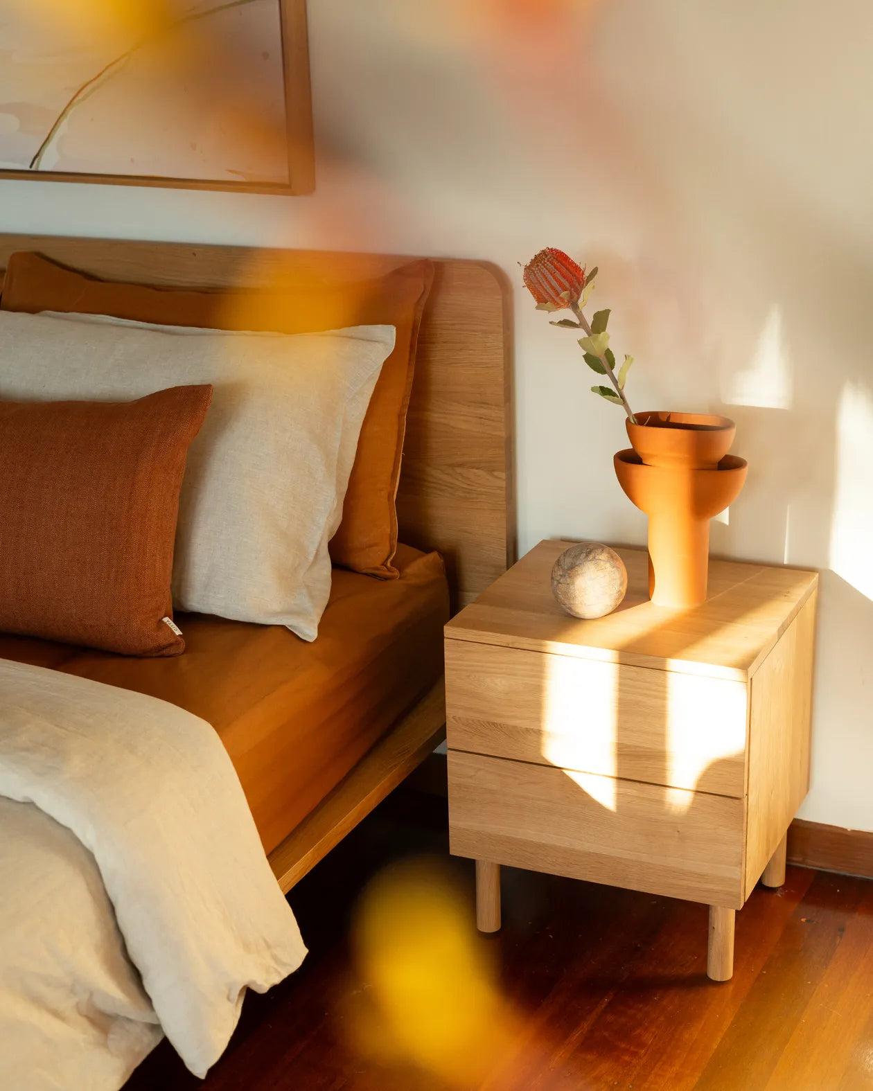 Harmony Bedside Table - Oak