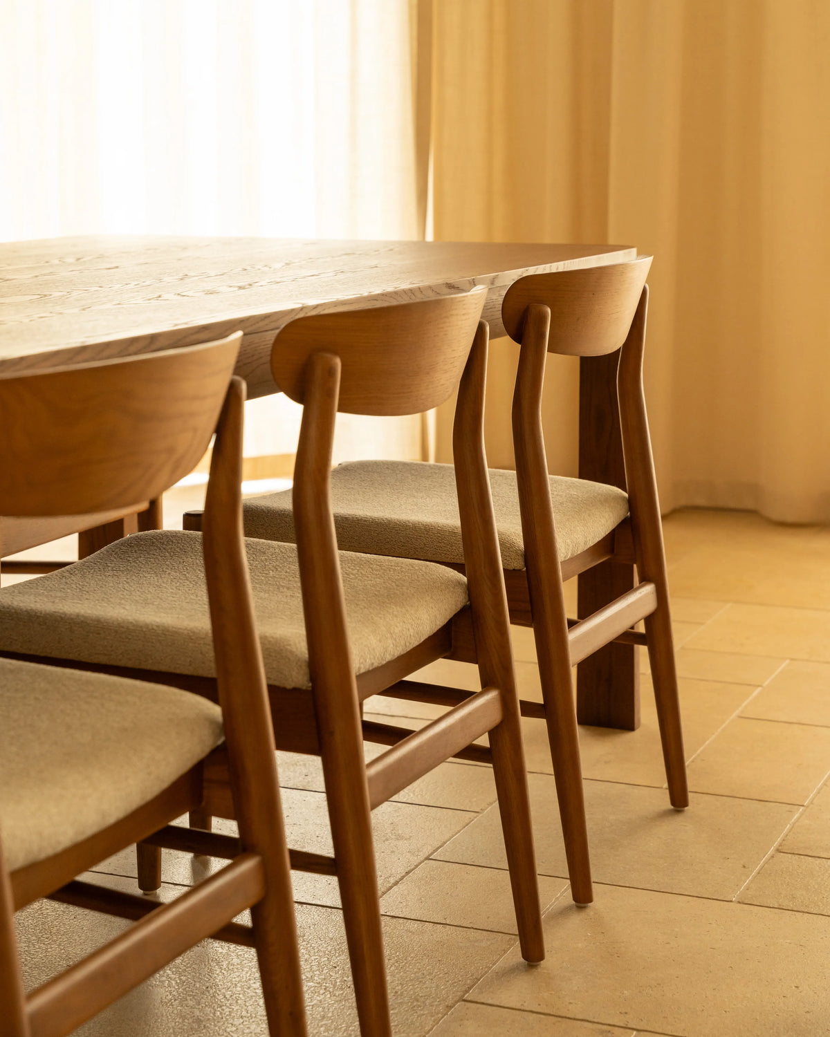 Henri Dining Chair - Deep Oak / Tate Biscotti