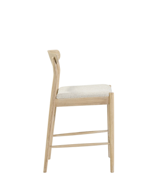 Henri Bar Stool 65cm - Oak / Tate Biscotti
