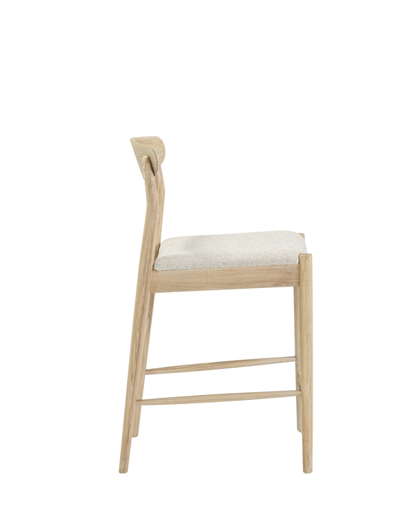 Henri Bar Stool 65cm - Oak / Tate Biscotti