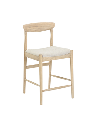 Henri Bar Stool 65cm - Oak / Tate Biscotti