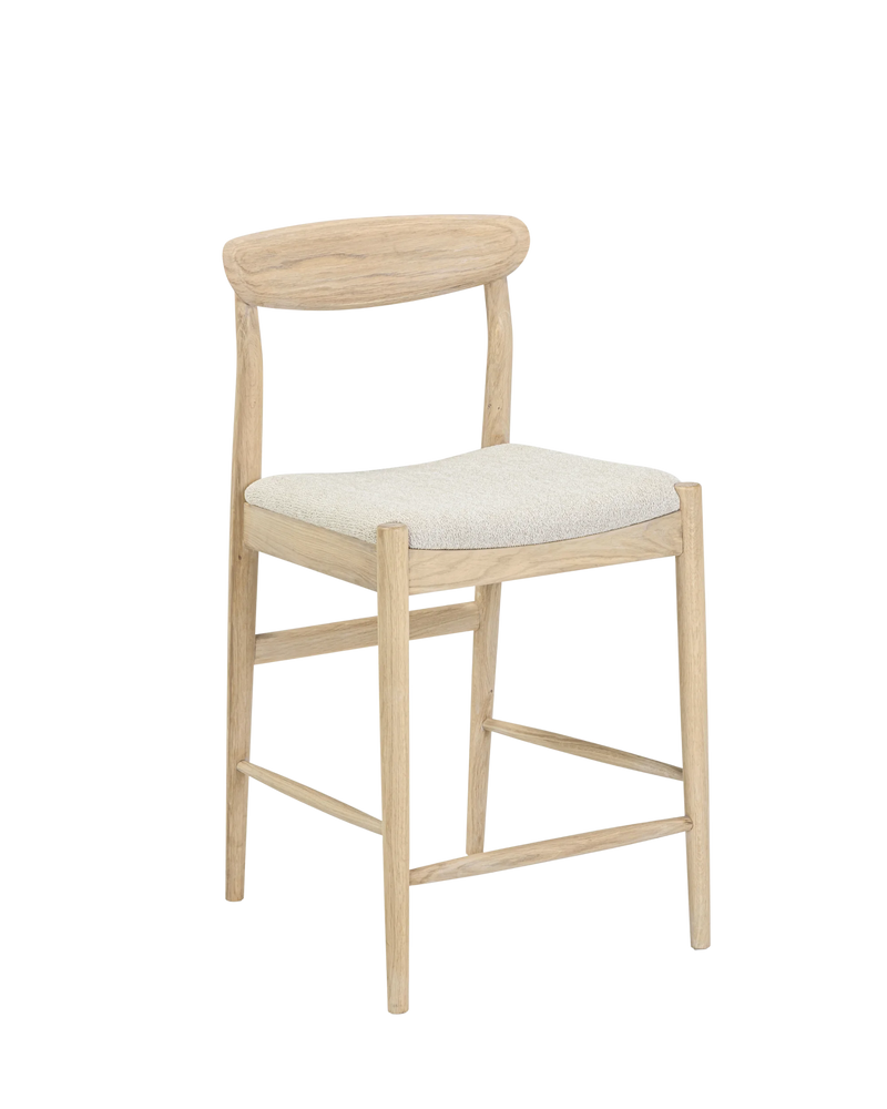 Henri Bar Stool 65cm - Oak / Tate Biscotti