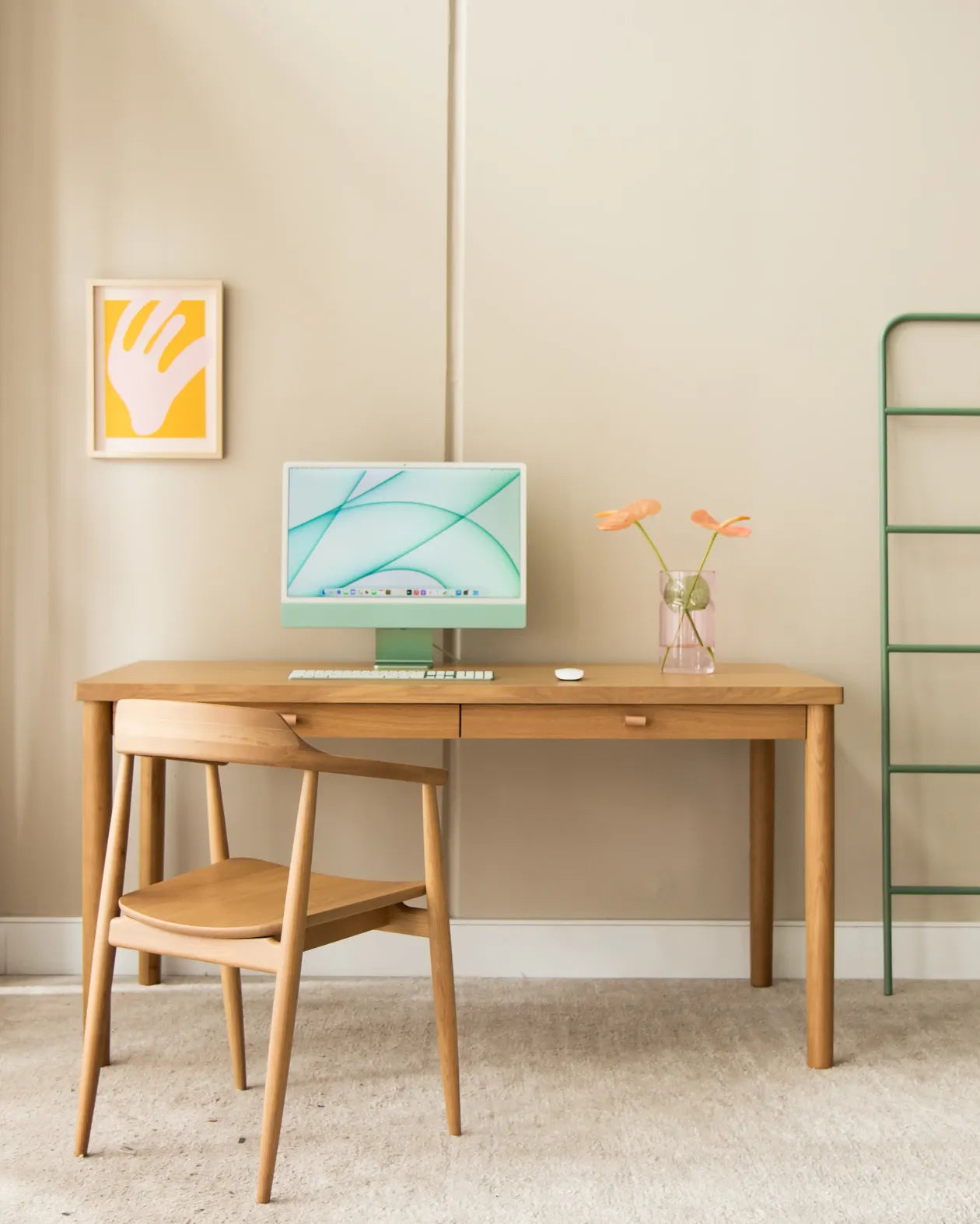 Hoop Office Desk - Oak