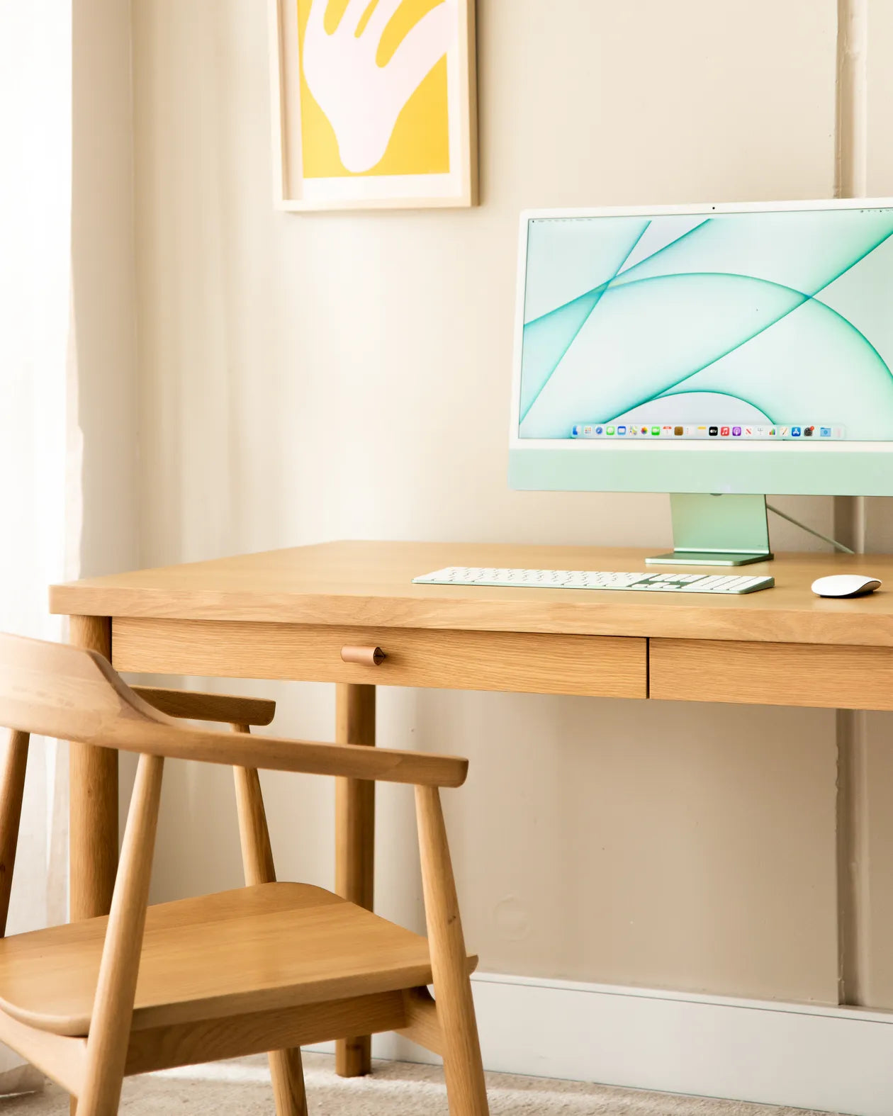 Hoop Office Desk - Oak