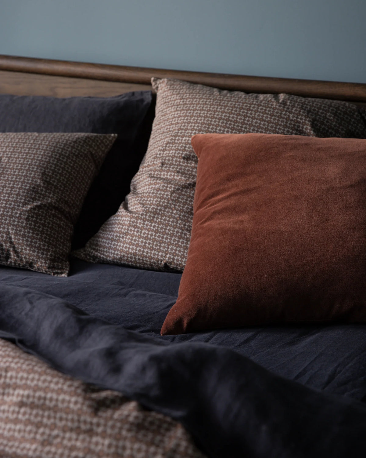 Cotton Velvet Cushion - Brick