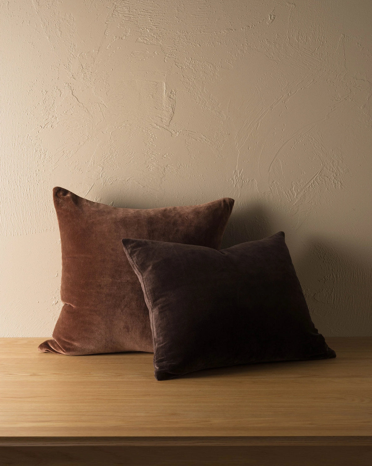 Cotton Velvet Cushion - Brick